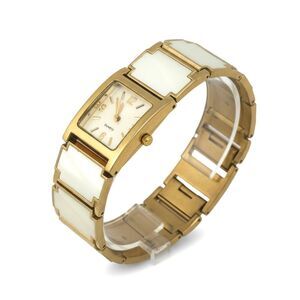 Women’s Gold Tone Watch Mother of Pearl Dial And Link Band 7.5” Needs battery